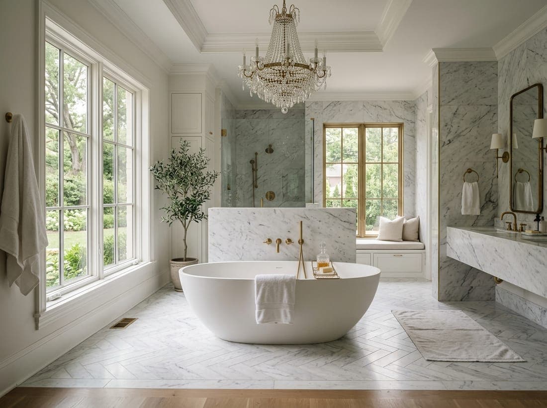 Luxury Primary Suite — bathroom remodel by Omega Development