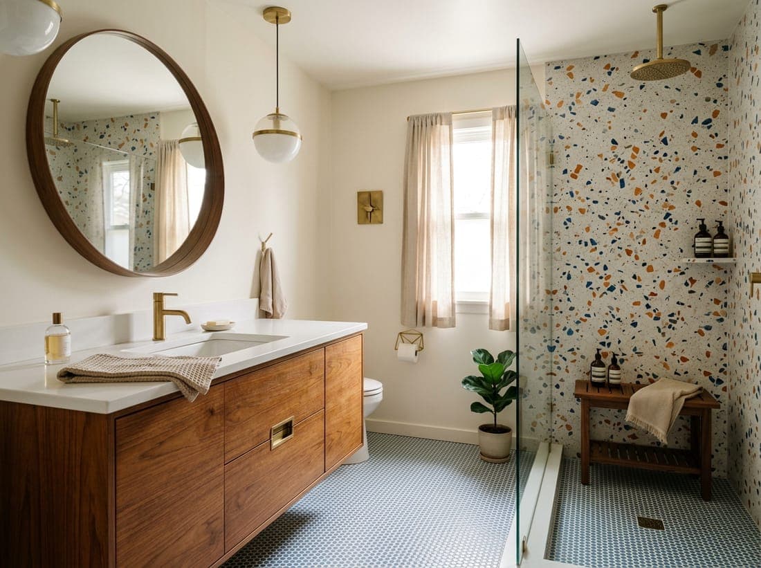 Mid-Century Modern Bath — bathroom remodel by Omega Development