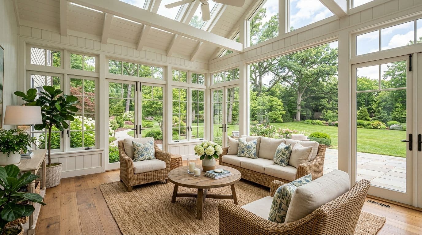 Darien sunroom addition — bathroom remodel by Omega Development