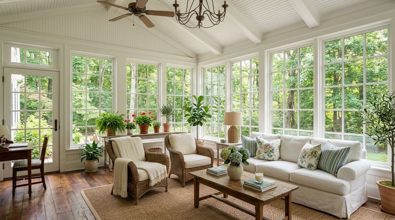 Redding sunroom addition — bathroom remodel by Omega Development