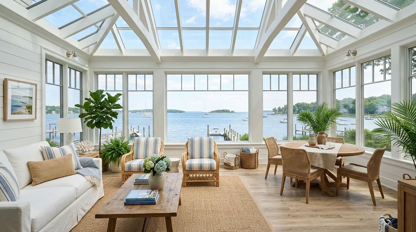 Riverside sunroom addition — bathroom remodel by Omega Development