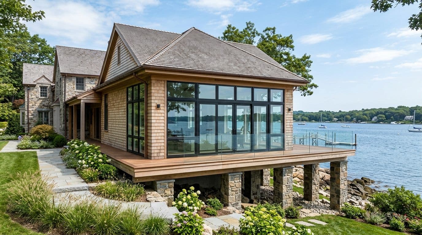 Riverside home addition design — bathroom remodel by Omega Development