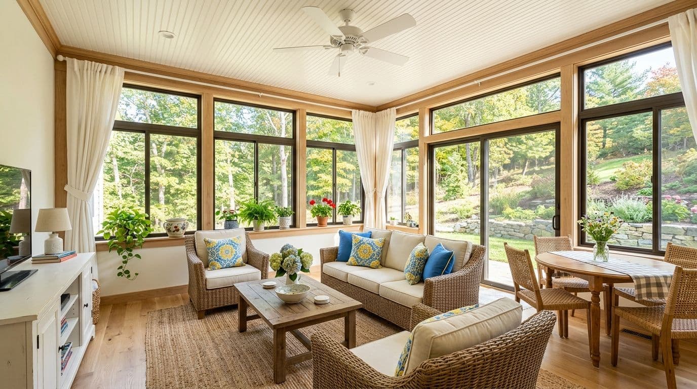 Shelton sunroom addition — bathroom remodel by Omega Development