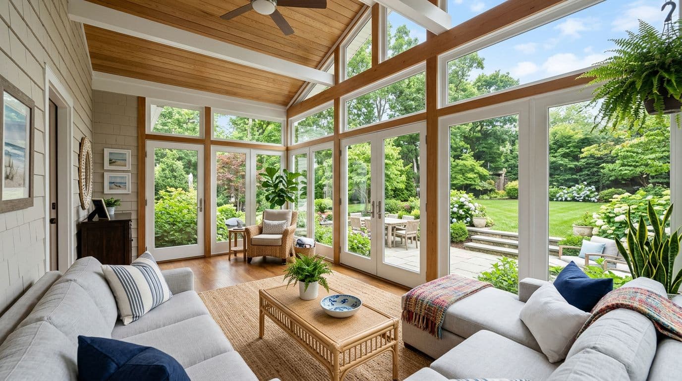 Trumbull sunroom addition — bathroom remodel by Omega Development