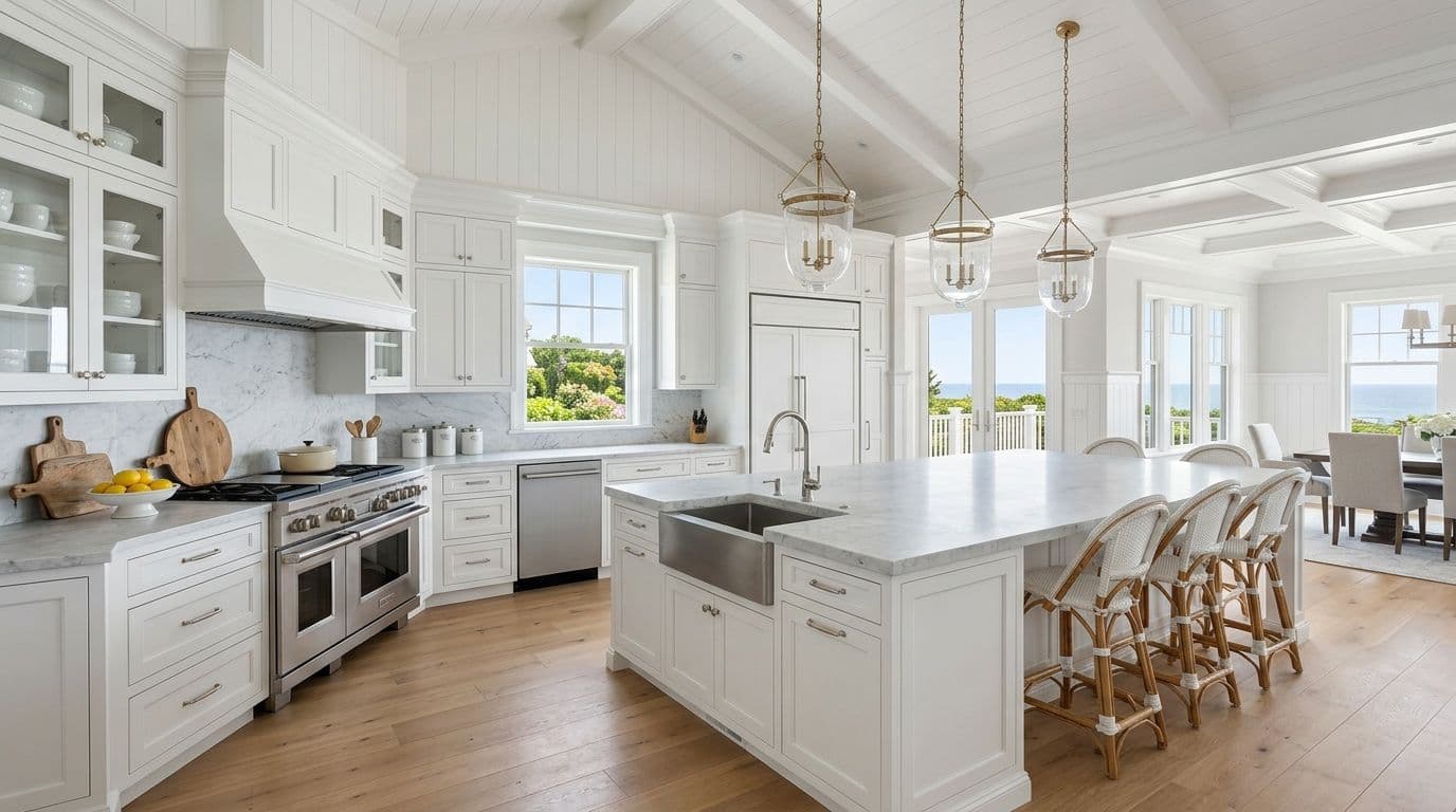 Cos Cob chef's kitchen — bathroom remodel by Omega Development
