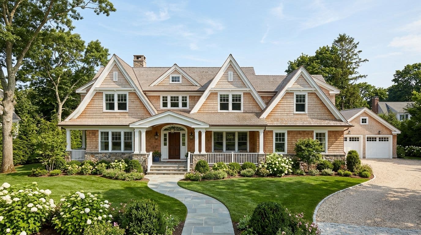 Darien custom home exterior — bathroom remodel by Omega Development