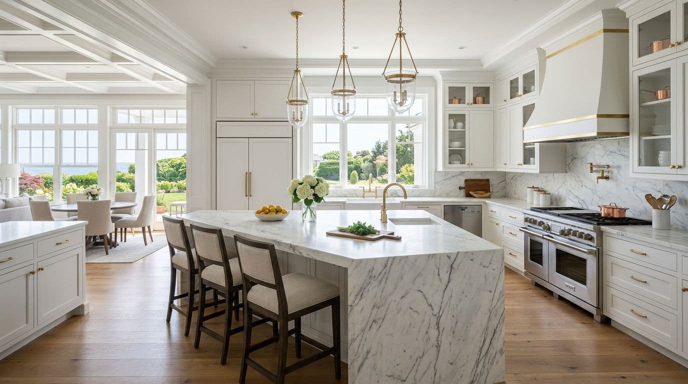 Darien chef's kitchen — bathroom remodel by Omega Development