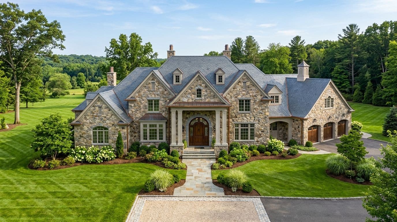 Greenwich custom home exterior — bathroom remodel by Omega Development