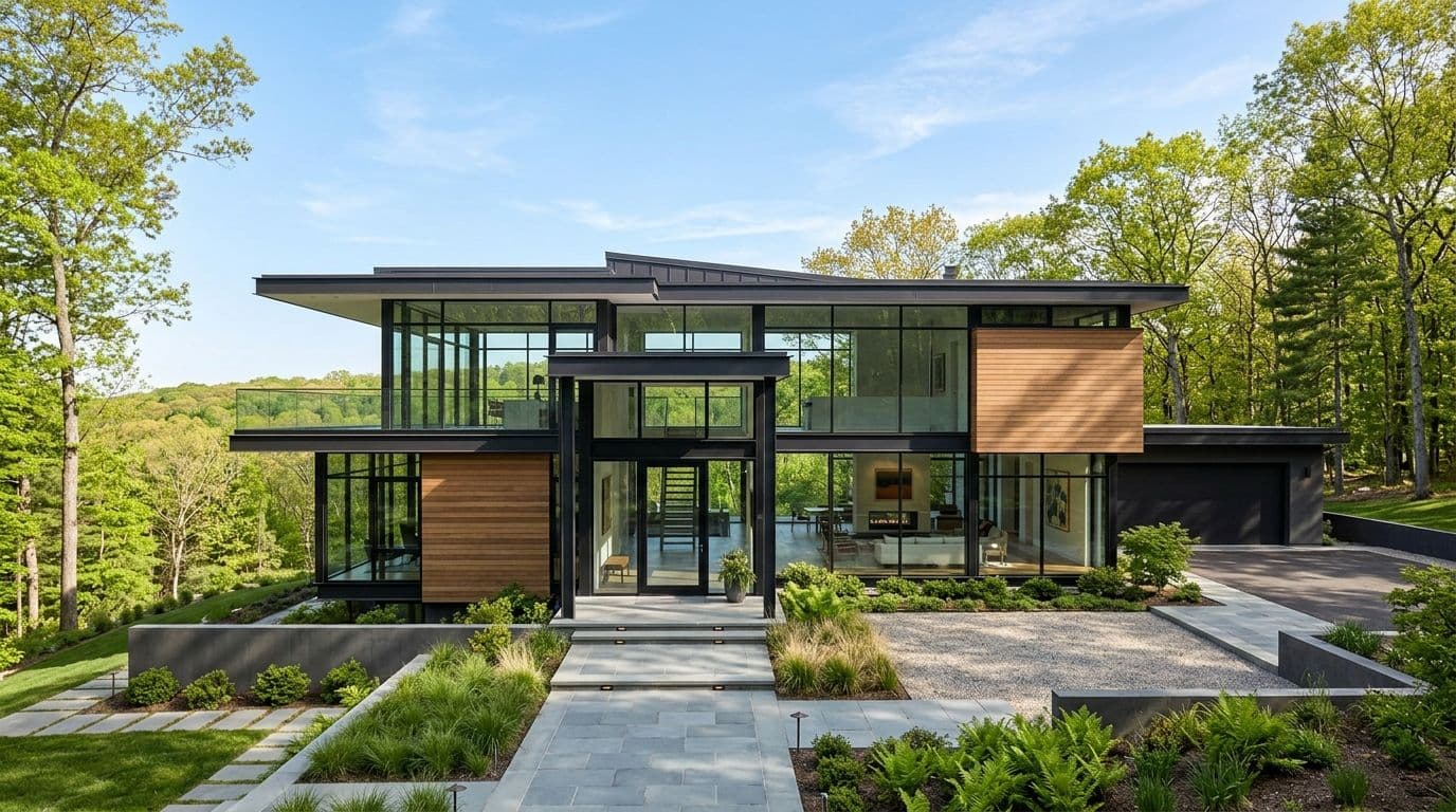 New Canaan custom home exterior — bathroom remodel by Omega Development