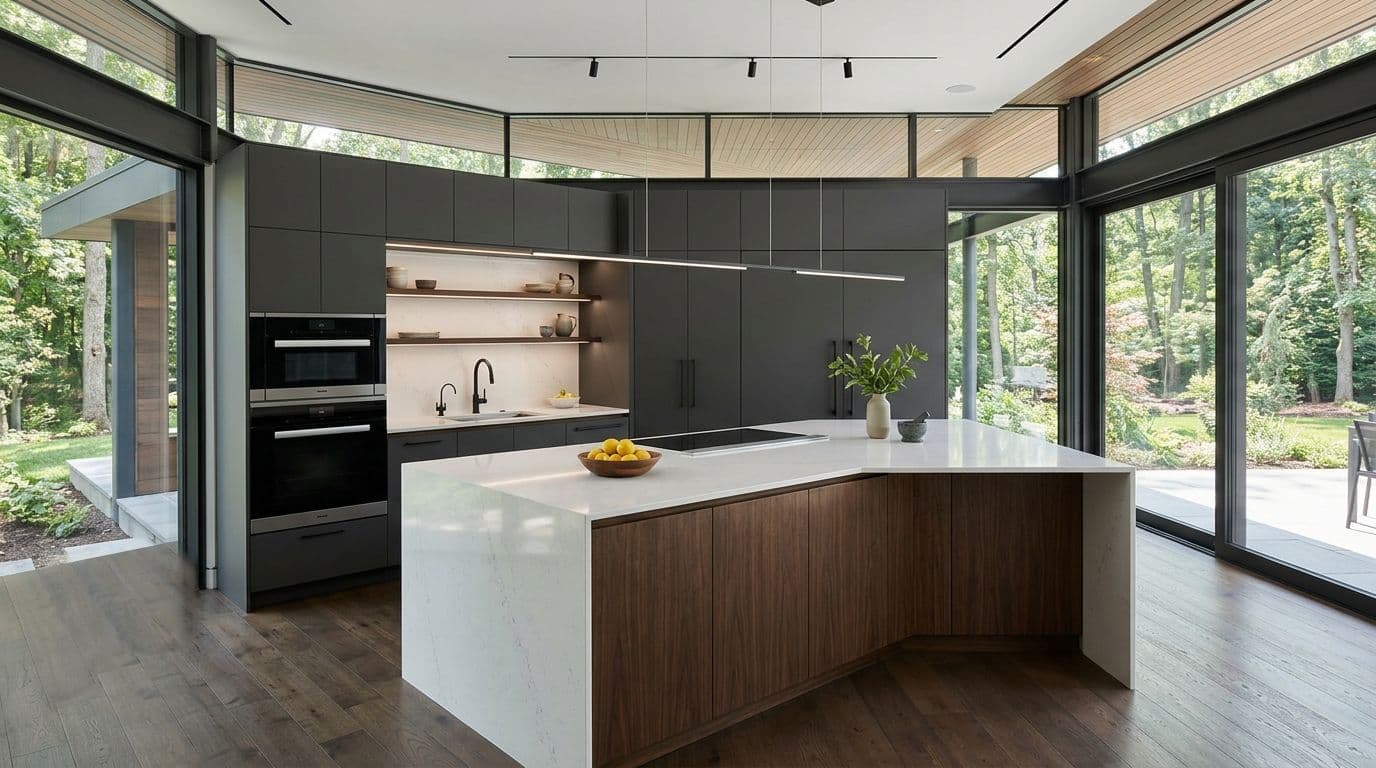 New Canaan chef's kitchen — bathroom remodel by Omega Development