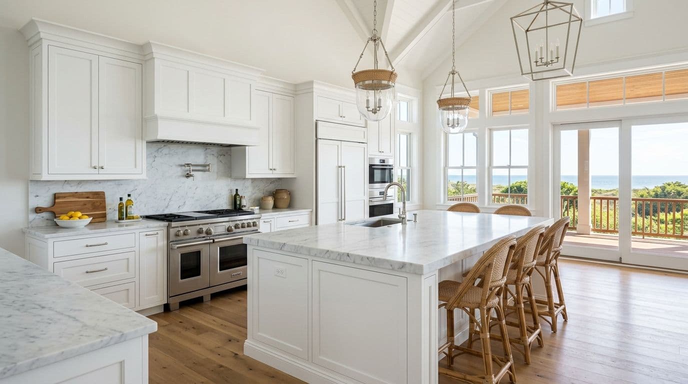 Old Greenwich chef's kitchen — bathroom remodel by Omega Development