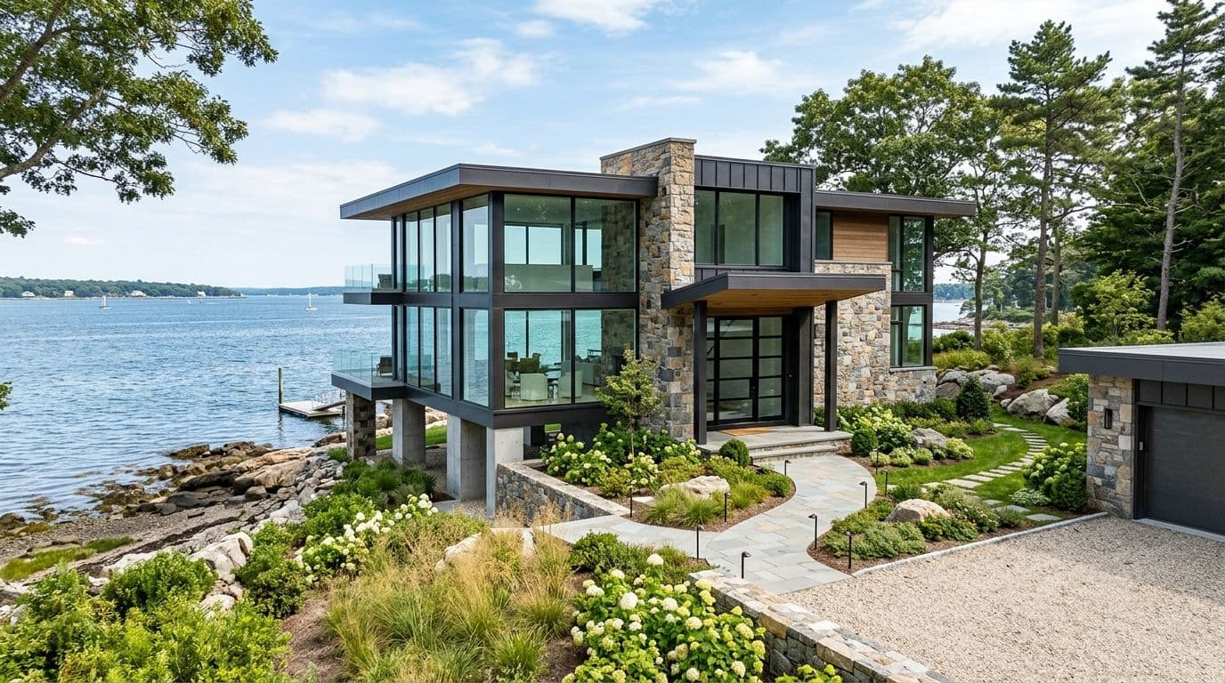 Riverside custom home exterior — bathroom remodel by Omega Development