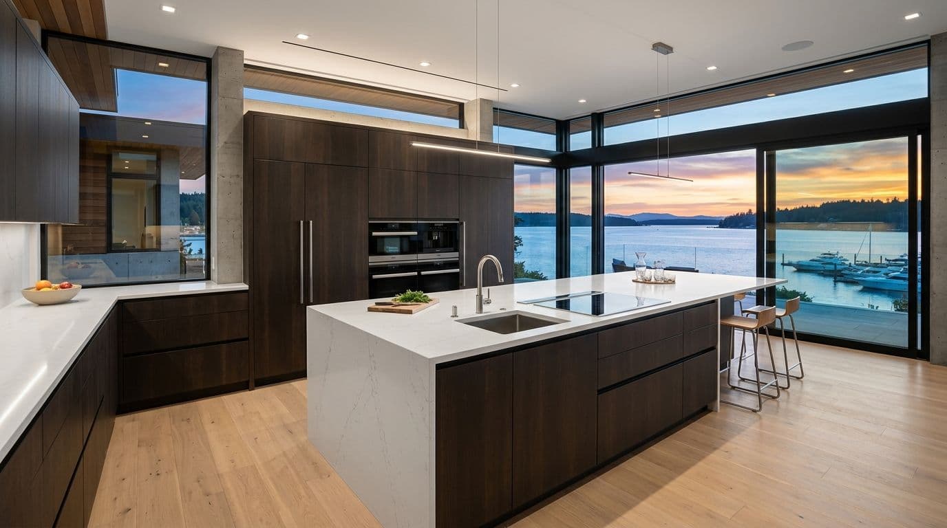 Riverside chef's kitchen — bathroom remodel by Omega Development