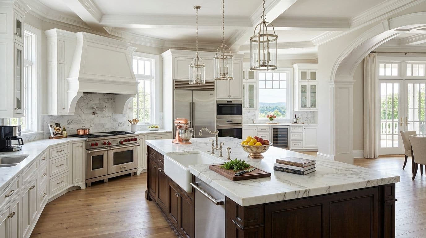 Shelton chef's kitchen — bathroom remodel by Omega Development