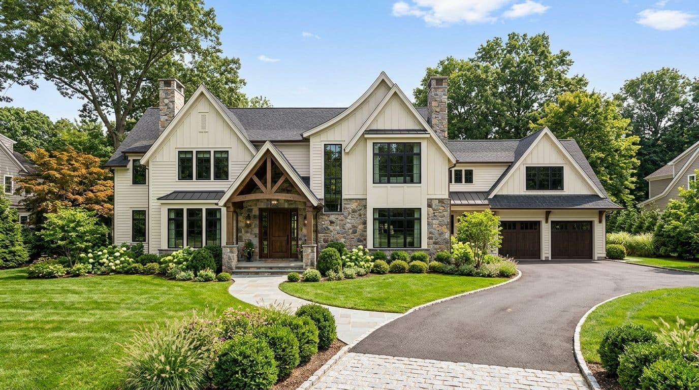 Trumbull custom home exterior — bathroom remodel by Omega Development
