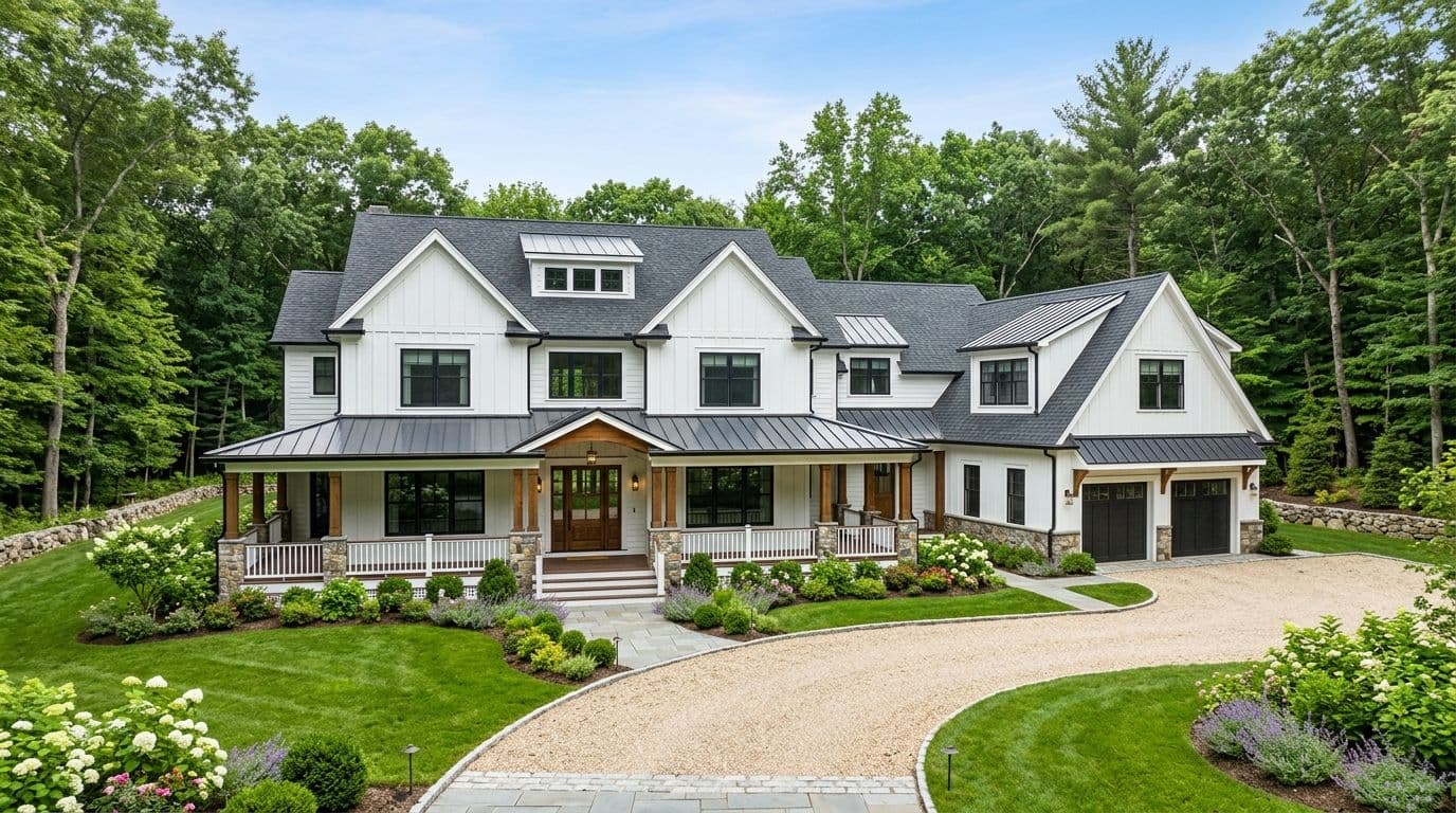 Wilton custom home exterior — bathroom remodel by Omega Development