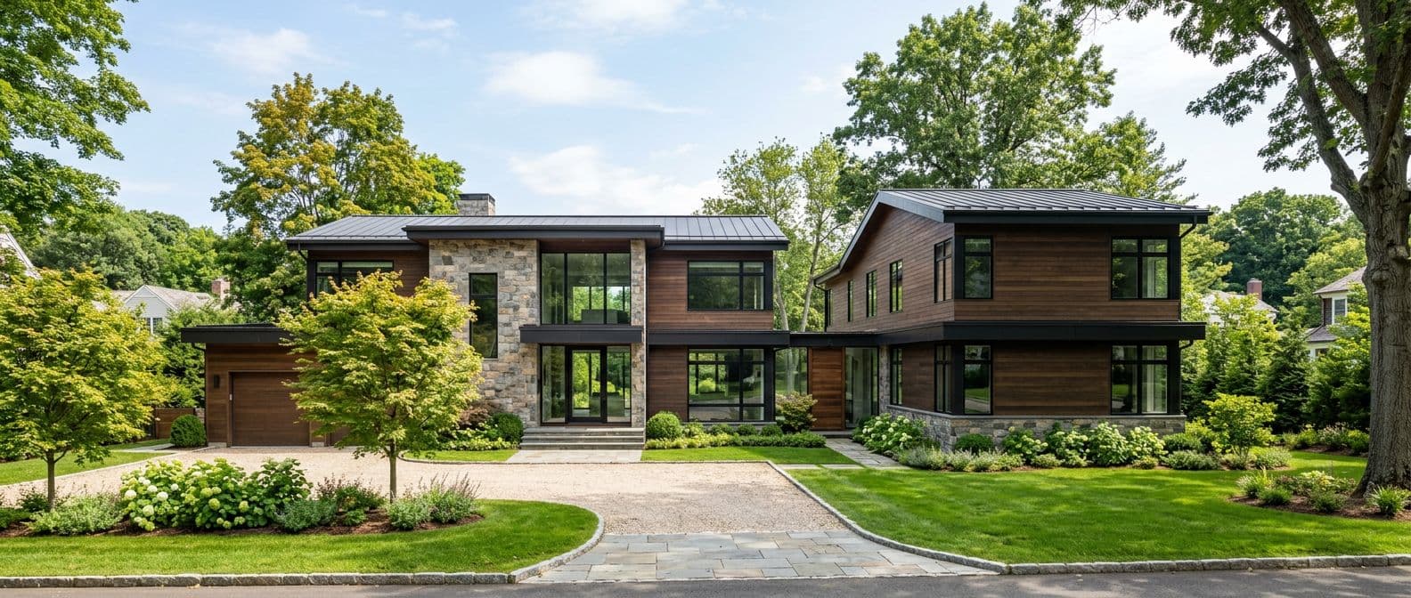 Home addition in New Canaan, CT — before and after