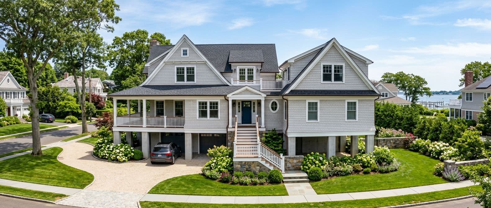 Home addition in Old Greenwich, CT — before and after