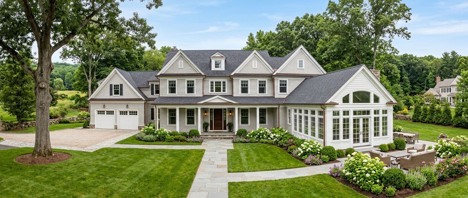 Home addition in Wilton, CT — before and after