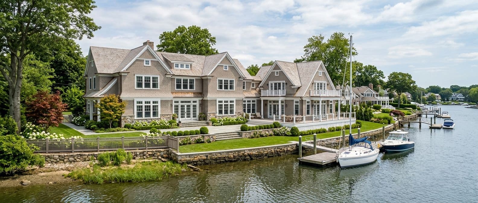 Home addition in Riverside, CT — before and after