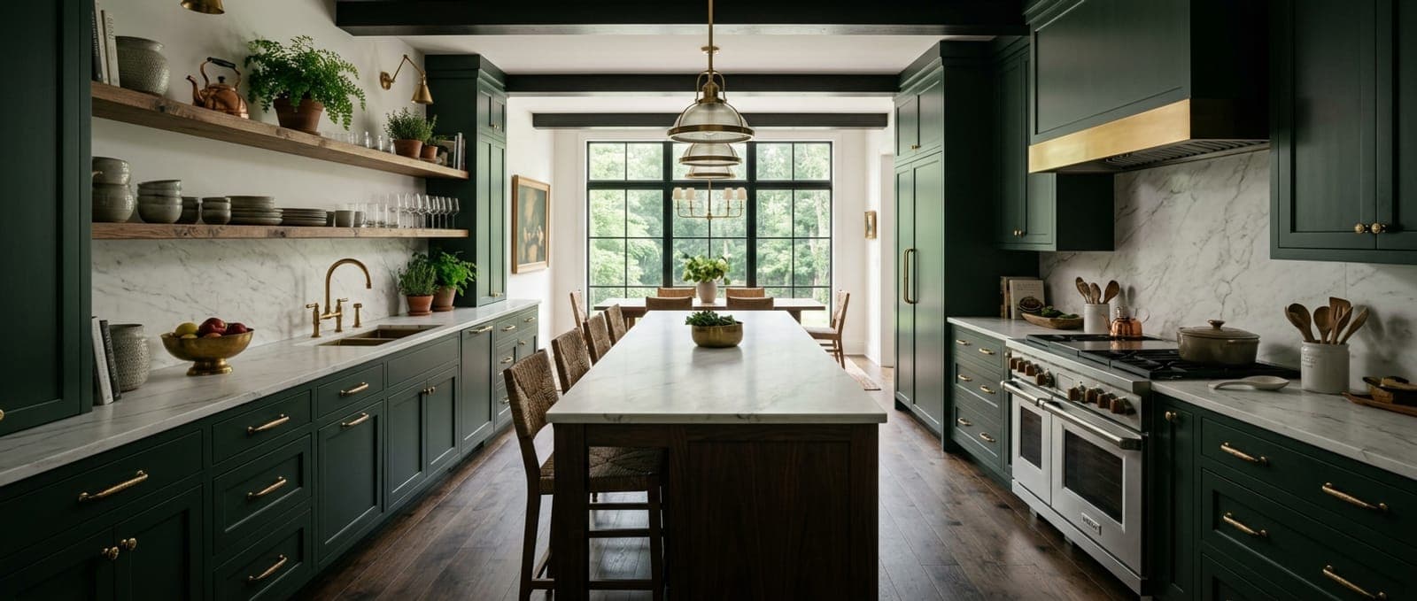 Dark Green Kitchen — bathroom remodel by Omega Development