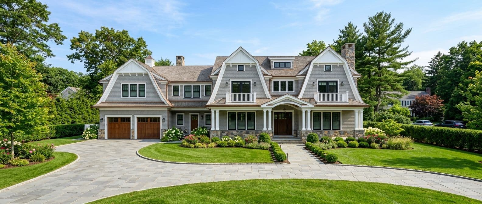 New home construction in Cos Cob, CT — teardown before and after