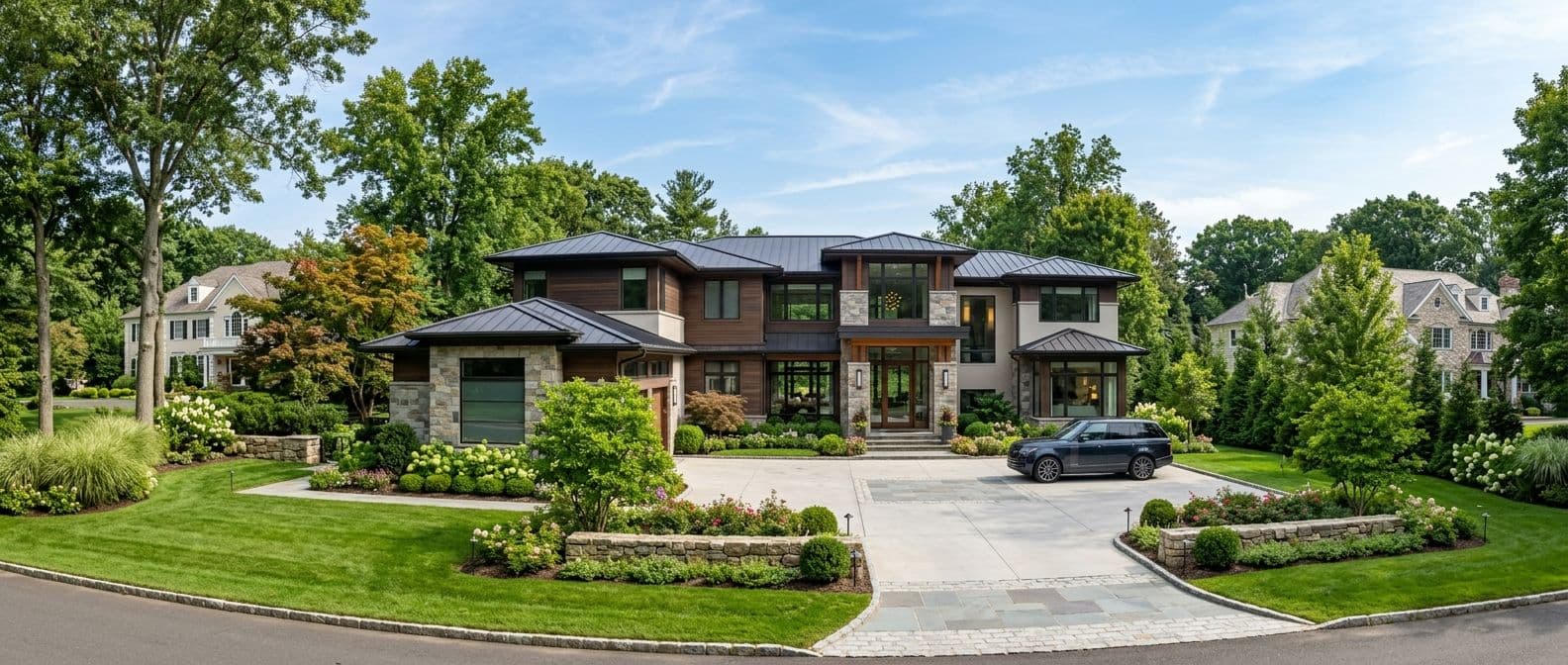 New home construction in Stamford, CT — teardown before and after