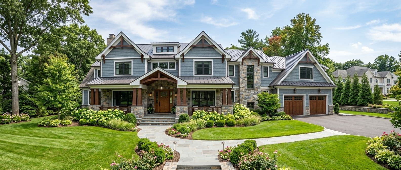 New home construction in Monroe, CT — teardown before and after
