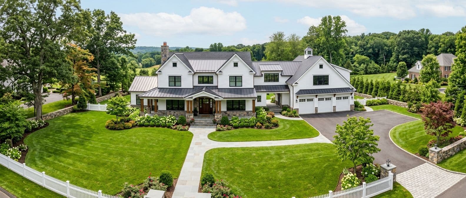 New home construction in Easton, CT — teardown before and after