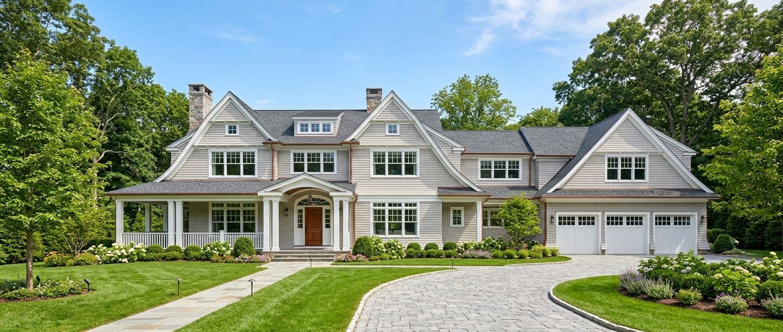 New home construction in Fairfield, CT — teardown before and after