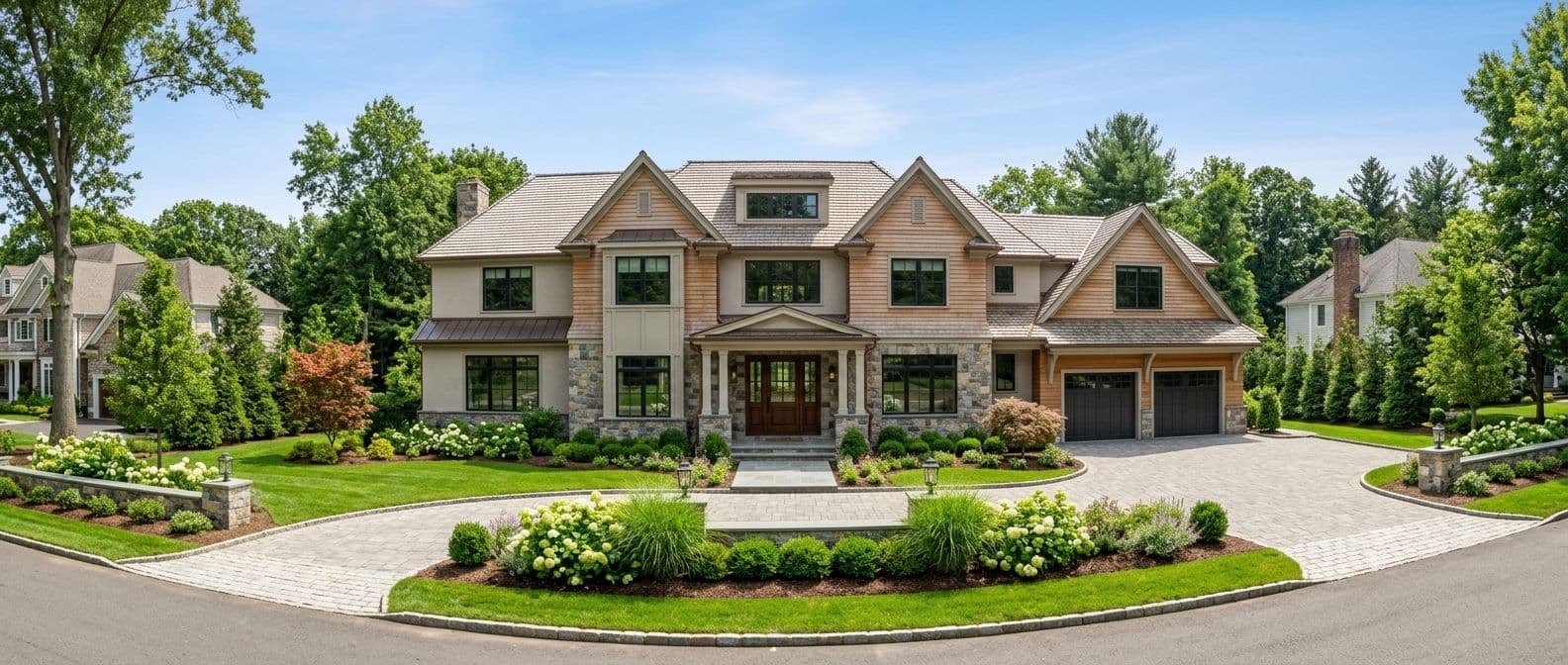 New home construction in Trumbull, CT — teardown before and after