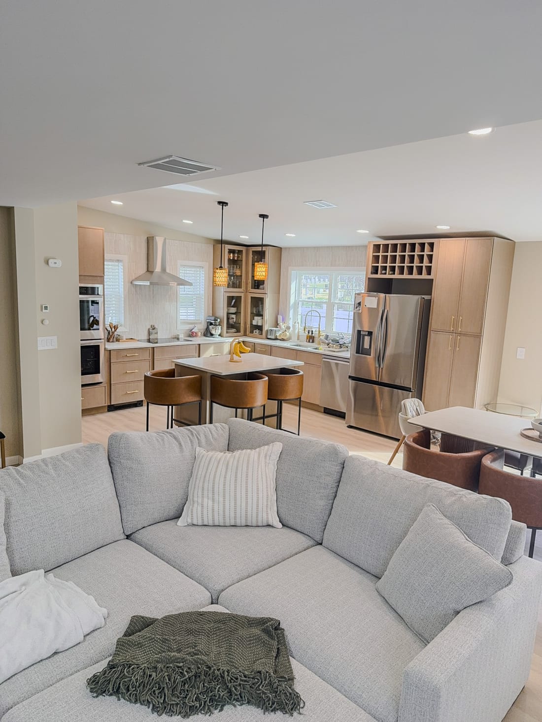 Family room in the new addition