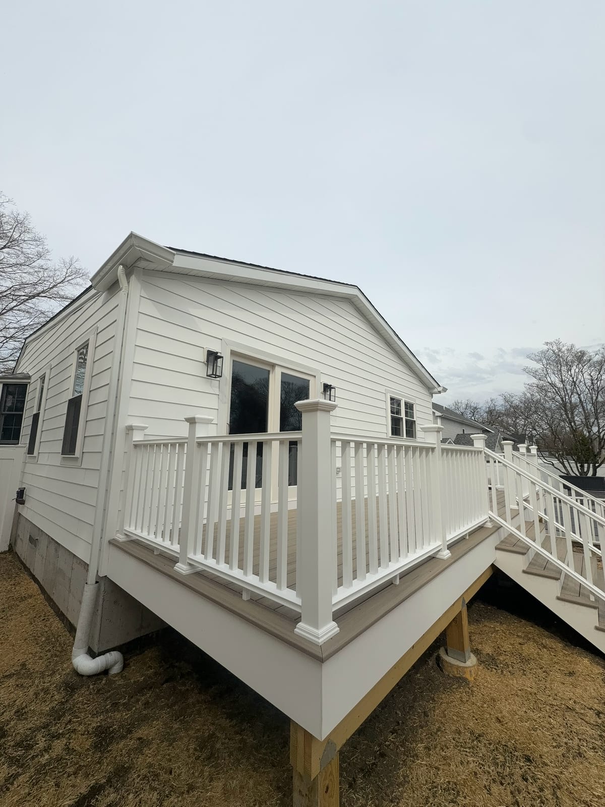 Deck and stairs at the new addition