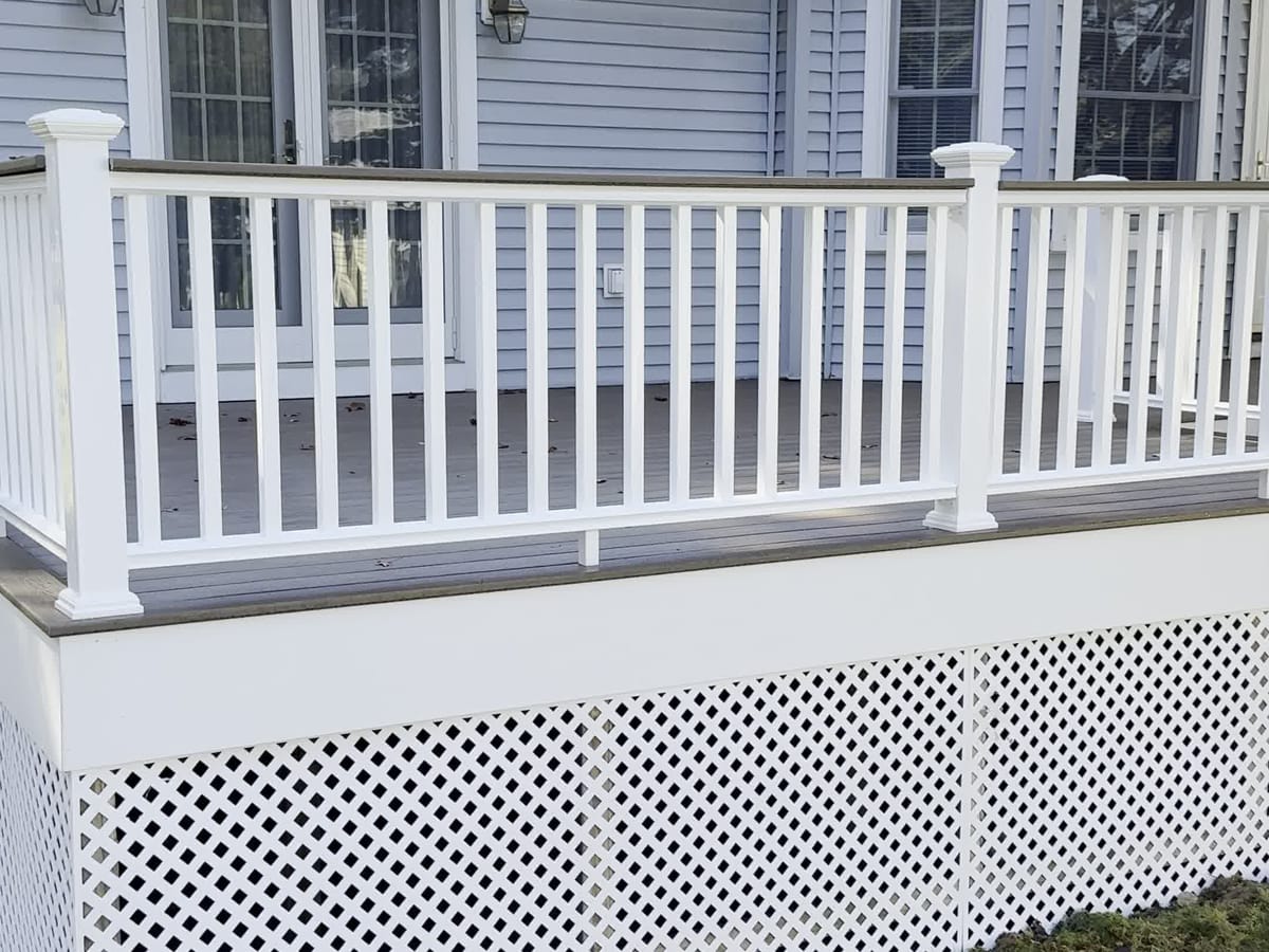 Finished railings and lattice skirting