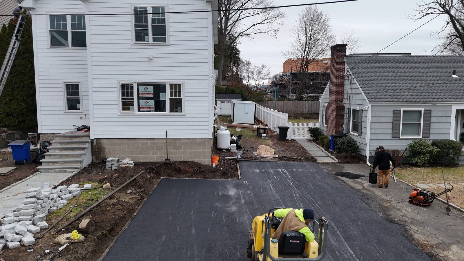Asphalt rolled and compacted