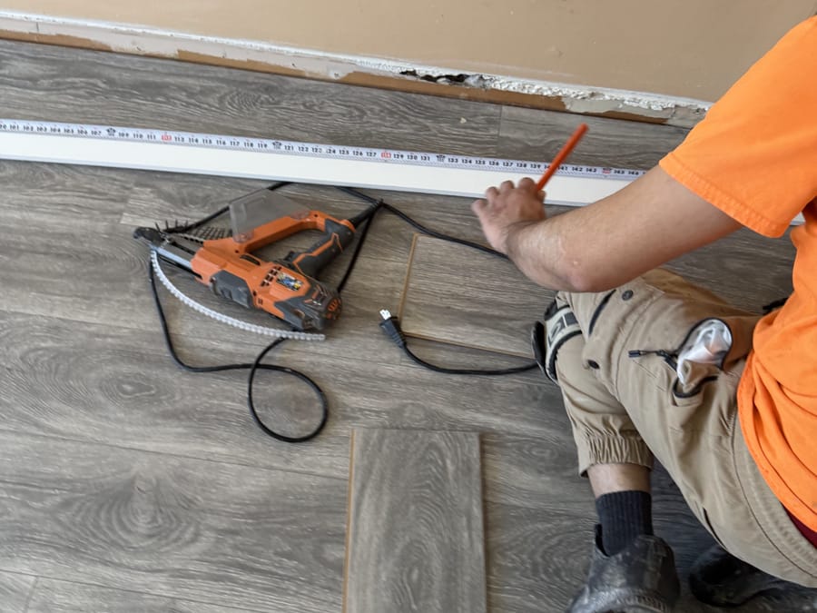 Vinyl planks locked in place