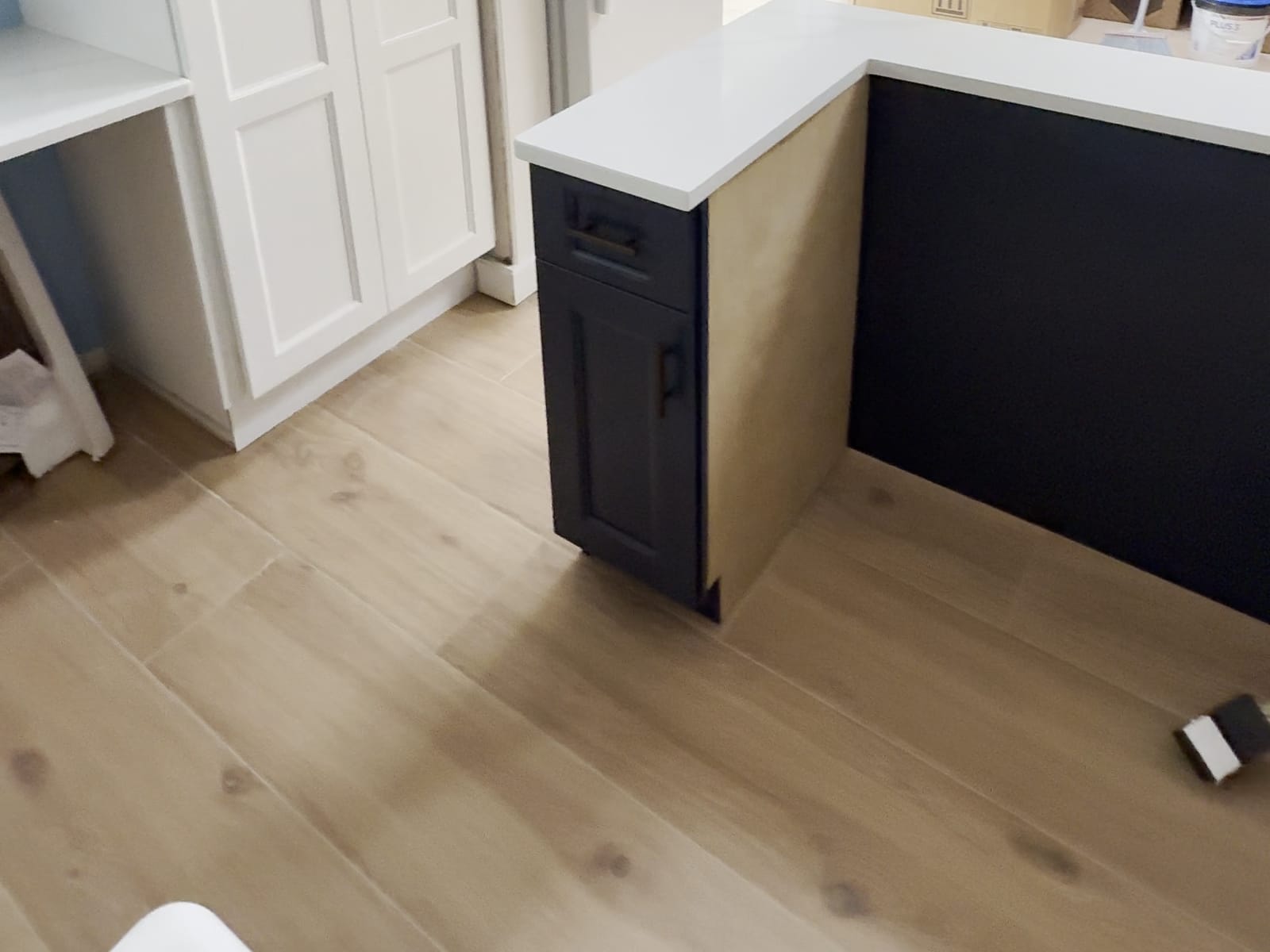 Wood-look tile in the kitchen