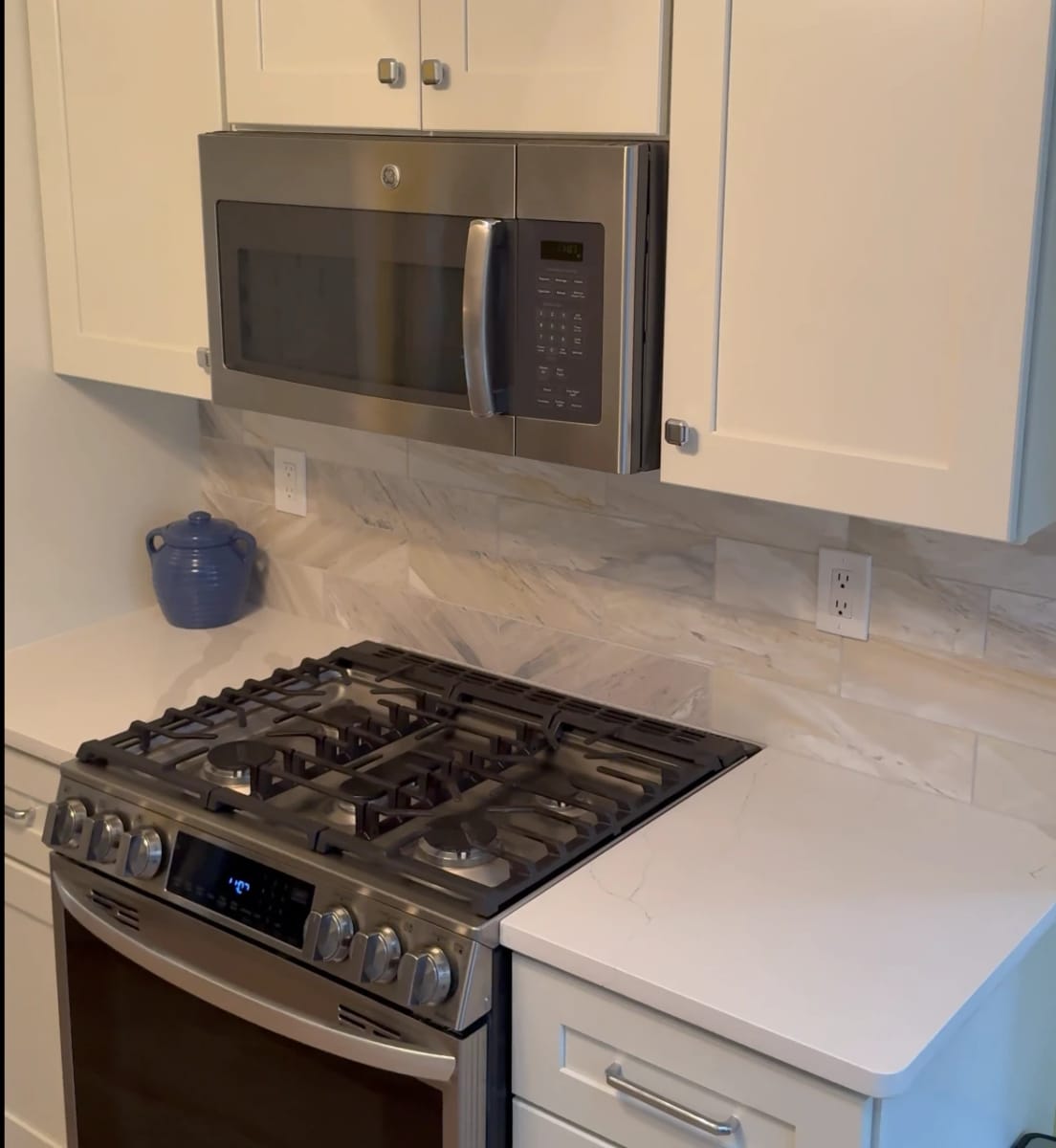 Herringbone Backsplash — Omega Development kitchen remodel