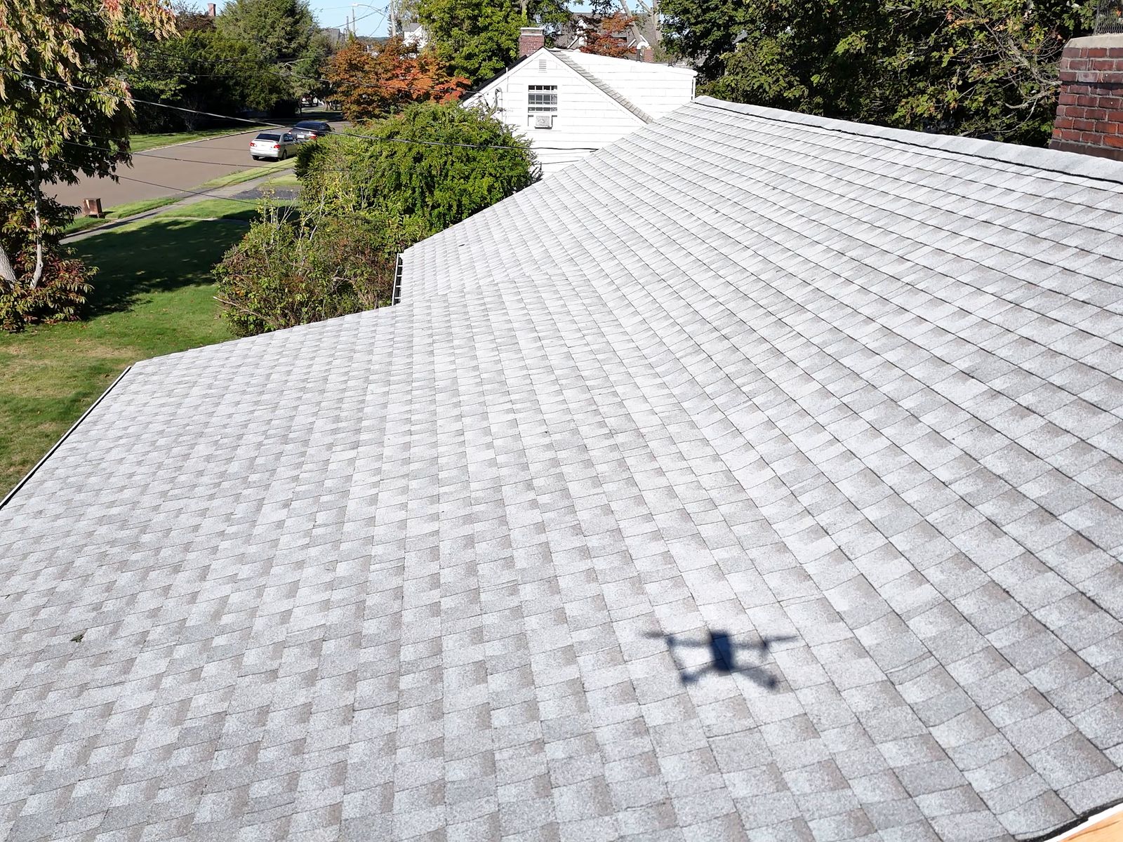 Close-up of the new shingles