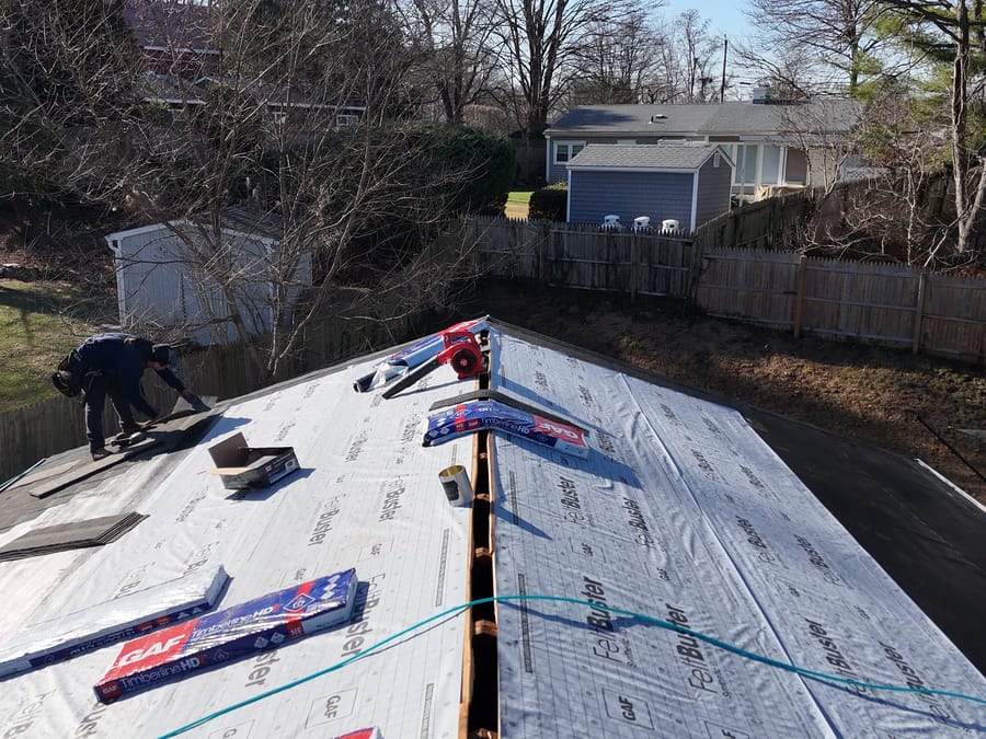 Underlayment — Ice-and-water shield and synthetic underlayment.